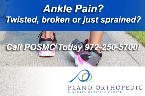 Ankle Pain? Twisted, broken or just sprained? 
Call POSMC at 972-250-5700 or go to posmc.com to find out more!