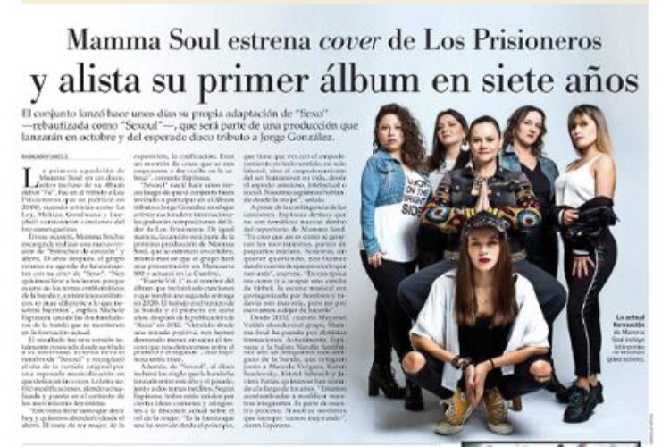 farratia's tweet photo. Qué bonita mañana. Hoy, gestión de @KonoSur mediante, estamos en El Mercurio por partida doble: la tapa de @RevistaWiken con @GrupoCongreso y en Espectáculos, todas las novedades de @MammaSoul 🚀💪🏻👑 https://t.co/Ssu0Qyqt58