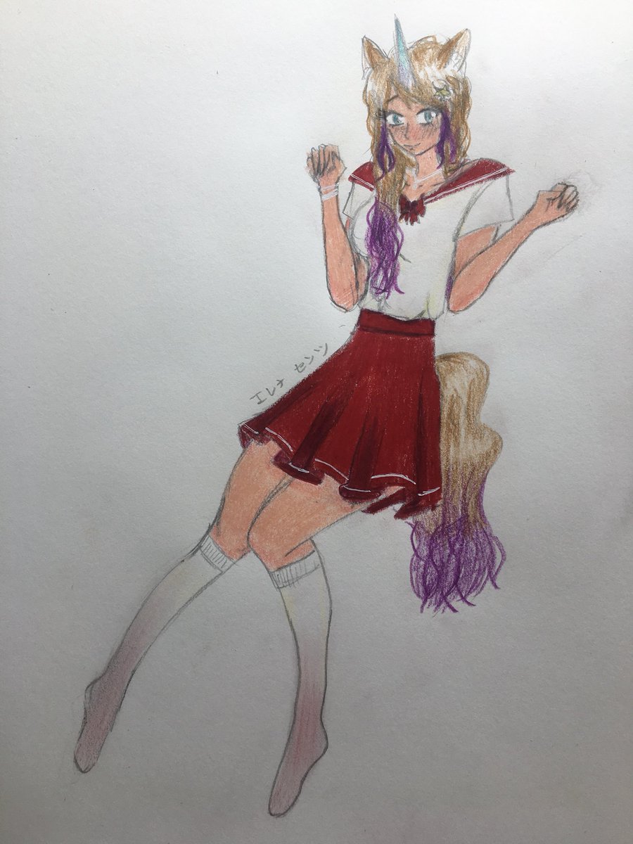 ElennaDElynn's tweet photo. I adapted my sweet girl for the #TwitterGakuen event ! Elenna D’Elynn is a Unicorn from #Ourto !
She is sweet with everyone while nobody tries to hurt her... https://t.co/ihze0yCc22