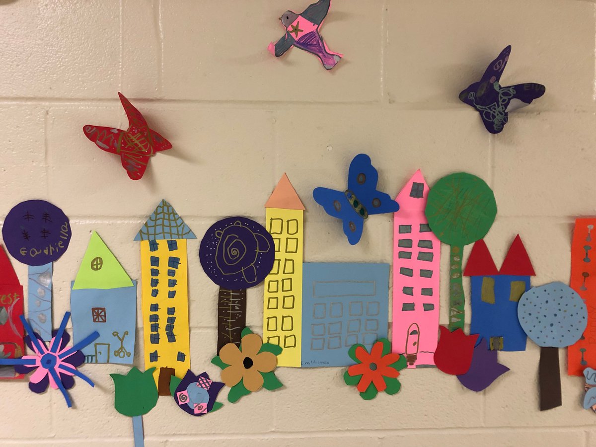 Check out our amazing CS Community Project! K-5 students each made their mark as a 'piece' of our village.