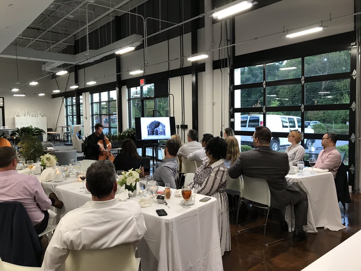 Allsteel's tweet photo. Last night in #Atlanta: we held a special gathering of creatives with @PhilipSheppard -  composer &amp; cellist most recently known for his work on the @starwars: The Force Awakens trailer. https://t.co/6tbXTHM1un