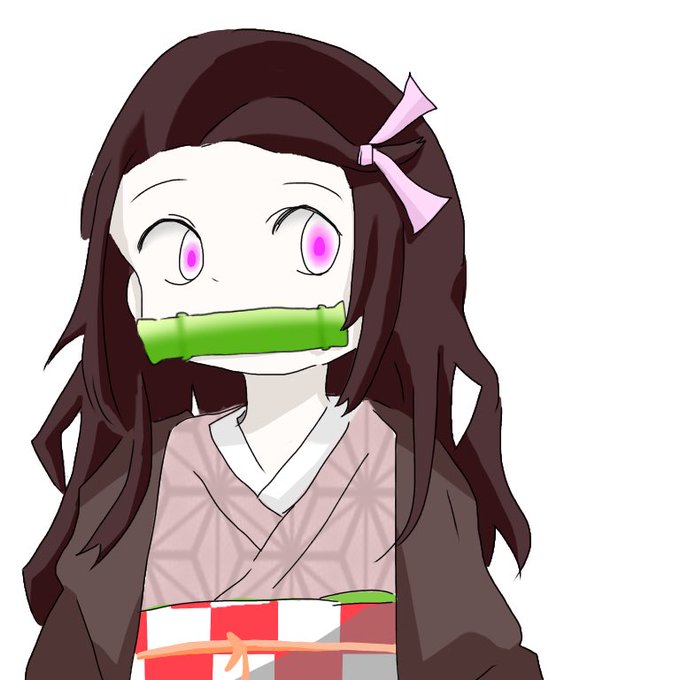 naro/なろさんがTwitterに投稿した竈門禰豆子(鬼滅の刃)のイラスト。
