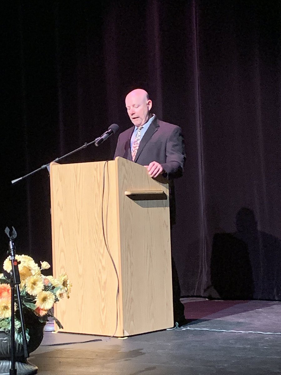New Milford Public School’s Teacher of the Year Mr. Steve Donahue addresses the faculty &amp; staff. “Embrace being a role model to our students... get to know your students as people.”
CONGRATULATIONS STEVE!