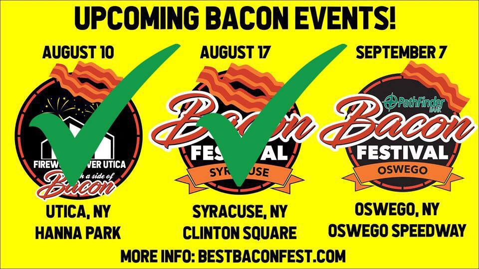 BestBaconFest's tweet photo. Utica✅
Syracuse✅
Oswego - September 7th Noon - 7pm Oswego Speedway! #Oswego #Bacon #PathfinderBank https://t.co/pfMXvMhiQh