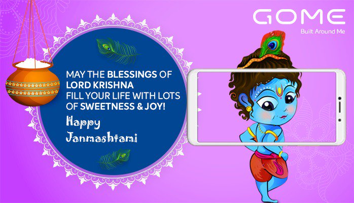 gomemobilesIN's tweet photo. GOME wishes all of you a very happy Janmashtami. May Lord Krishna fulfill all your wishes and keeps you happy forever.

#MostPrivateSmartphone #GomeMobiles #HappyJanmashtmi https://t.co/UOqksk60bn