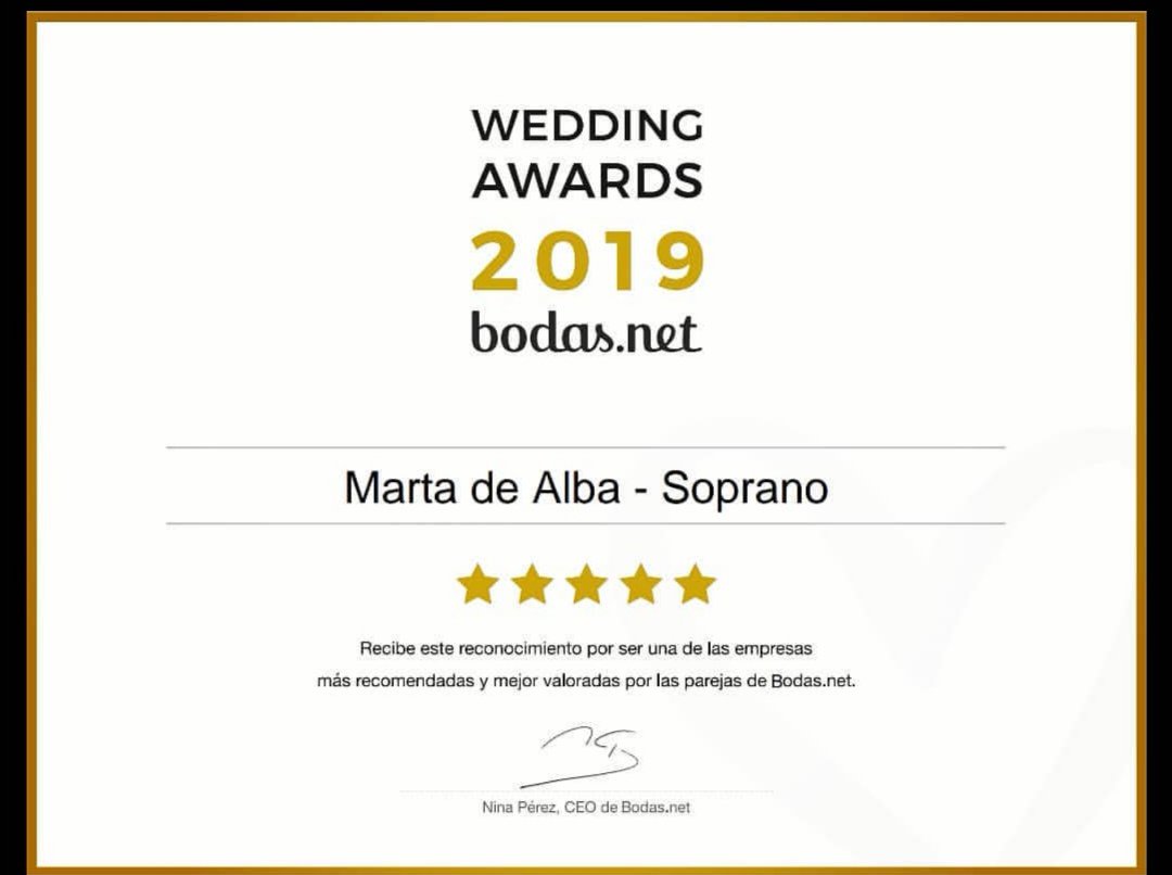 marta_soprano's tweet photo. Por segundo año consecutivo recibimos de parte de Bodas. Net este magnífico reconocomiento. Gracias a todo el mundo por confiar en nosotros y en nuestro trabajo. https://t.co/DeAH5xyPtc