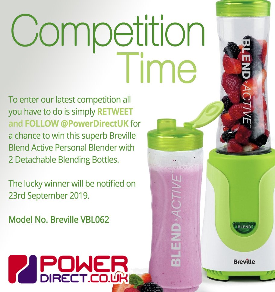 PowerDirectUK's tweet photo. #Free to Enter @PowerDirectUK #Competition #Giveaway... Simply #RT and #Follow for a chance to #Win a Breville Blend Active Personal Blender… #FridayMotivation #FridayFeeling #FreebieFriday https://t.co/2zfjFsnwID
