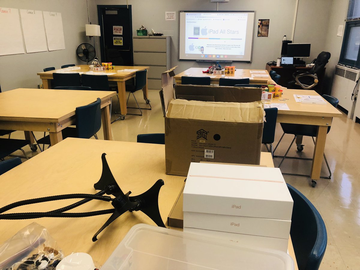 dannymaas's tweet photo. Getting ready for our first day of our 2019-20 #EmTechU Learning Academy cohorts! Starting today is iPad All Stars led by @trisharoffey & SMART Wizards led by @MrBPrather! Thank you teachers for giving us a day of your summer vacay to learn! https://t.co/Hjl24Y8dDP https://t.co/7wYNNie1KQ