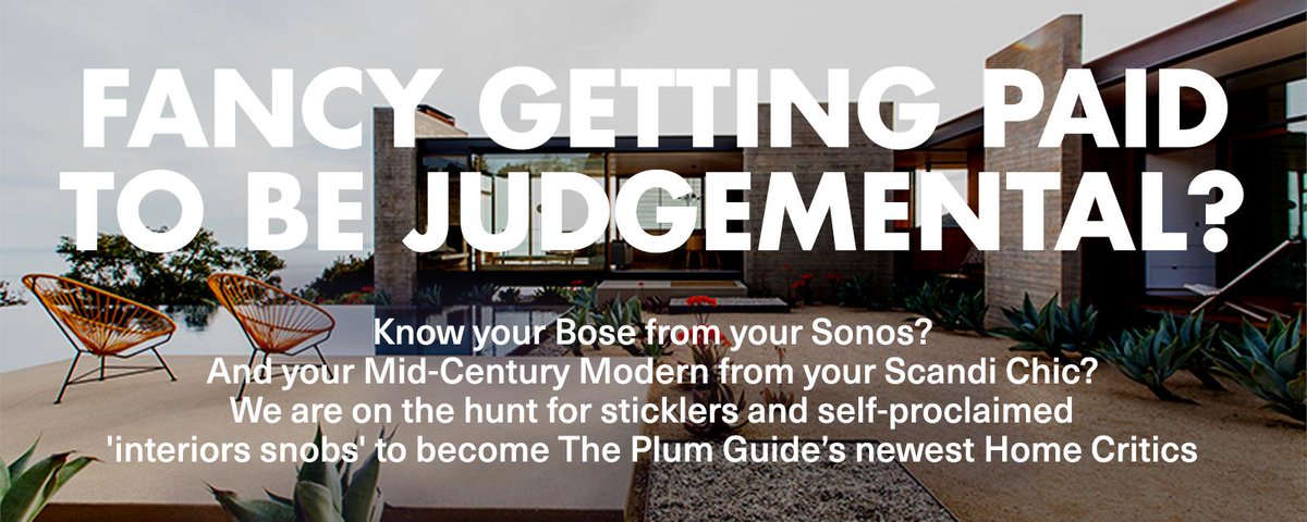 plumguide's tweet photo. 🤩We're Hiring! 🎉The Plum Guide launches a hunt for its new wave of Home Critics, to snoop around and evaluate the crème de la crème of vacation rental homes. Head to the link below to apply now!
https://t.co/VbHdnugiRt https://t.co/eB9hHlnsK8