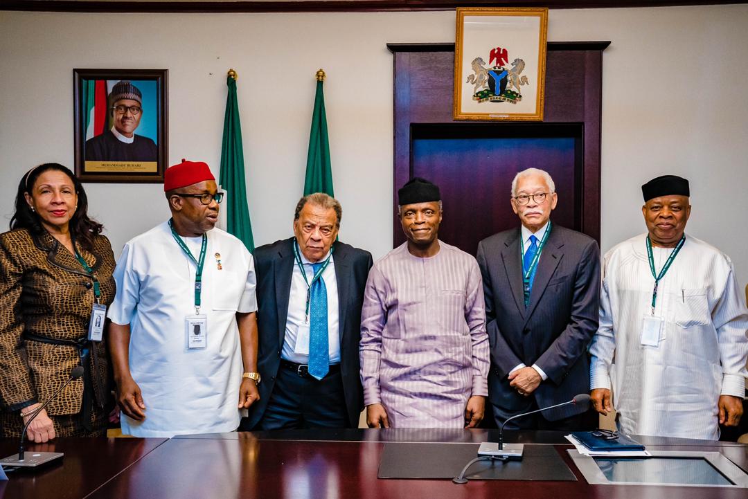 Goganorg's tweet photo. @ProfOsinbajo had the pleasure of receiving Mr. Andrew Young, the former United States Ambassador to the United Nations, today. https://t.co/salIl8x4bn