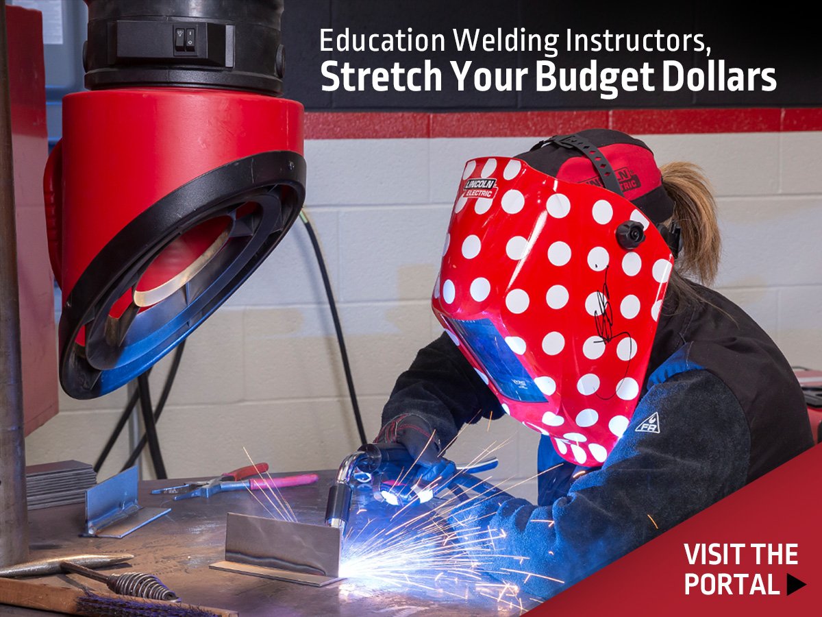 LincolnElectric's tweet image. Welding Schools and Welding Educators! Don’t forget to use our Education Resource &amp;amp; Purchasing Portal for exclusive pricing on the industry’s best consumables, welding accessories, gear and fume extraction filters! Log in or register here: bddy.me/2TYinan