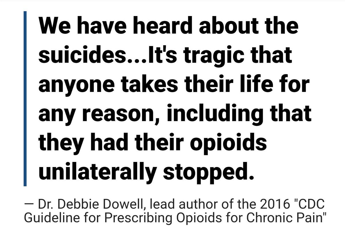 DanBoon63784314's tweet photo. Truth is, we do need responsible prescribing 4 #OpioidPainMedication, but NO presrcibing to tens of millions Americans w medical necessity 4 #MEDICATION & force tapers, is FAR FROM RESPONSIBLE. It's caused #suicides #ForcedDisability #PatientAbandonment
No more FALSE NARRATIVE! https://t.co/9IrJLDcyfT