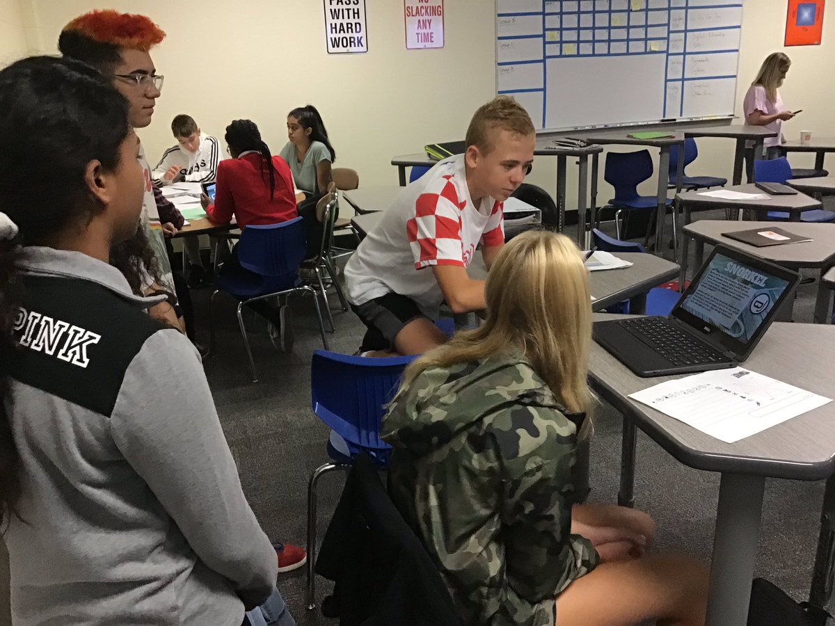 8thLa's tweet photo. Thank you @MeehanEDU for the #QRBreakIN ideas! We were able to review the syllabus in a fun way. Had to modify a little, but students are doing well! Can’t wait to try out more from your book this year! #Edrenaline #WeAre54 #innovate54 #meadmade https://t.co/QZPzebmCTe