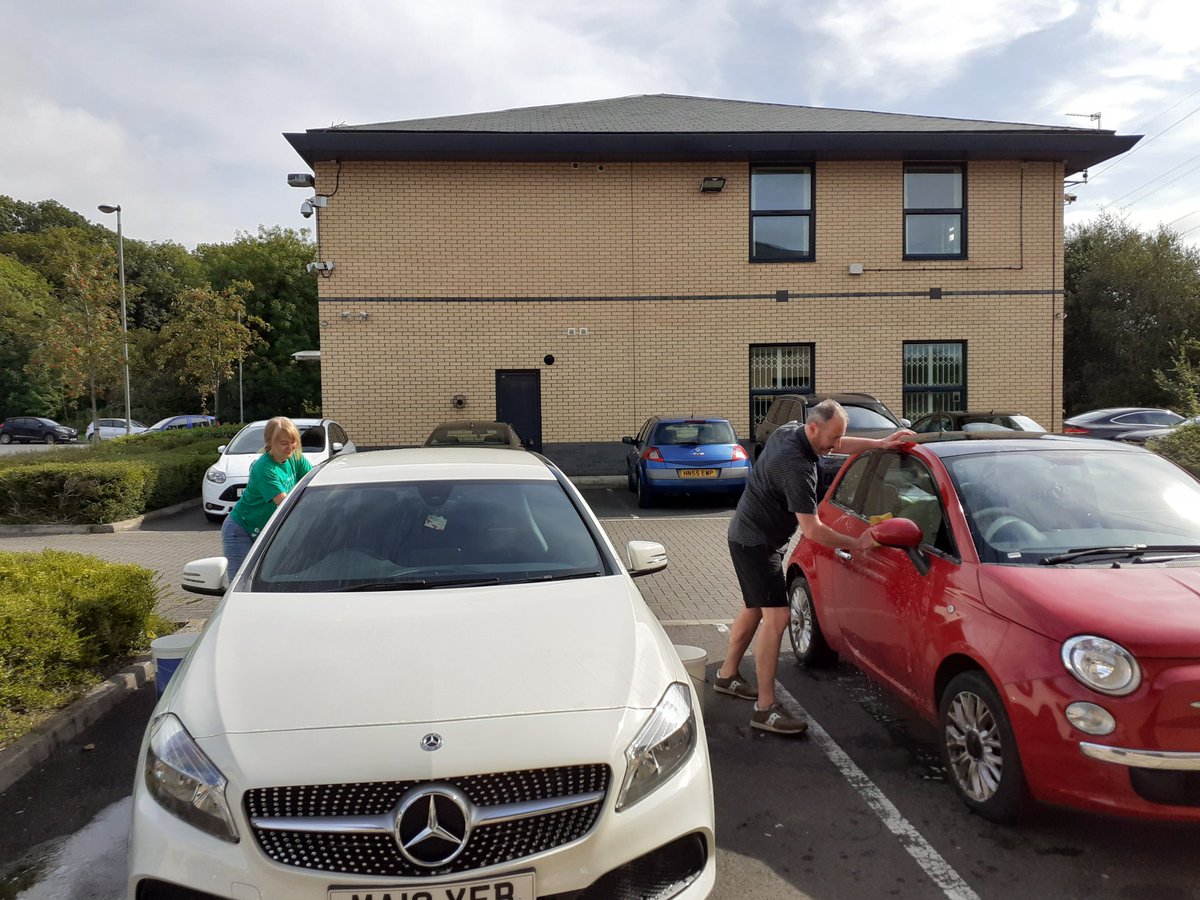Today two of our directors have been washing cars to raise money for <a href="/SpringhillHosp/">Springhill Hospice</a> Corporate Challenge! They have done a fantastic job fuelled by coffee and cake from our Bake-Off yesterday! #corporatechallenge #Springhill #carwashing