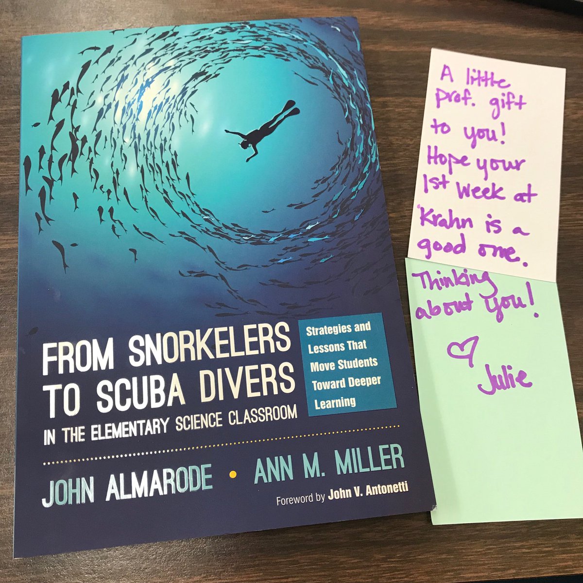 Kicking off year 10 in <a href="/KleinISD/">Klein ISD</a> with the sweetest surprise from one of the best literacy specialists out there <a href="/jujubean_brand/">Julie Brand</a>! 📚 🐠 🧪 
Here’s to a great year! #KleinFamily