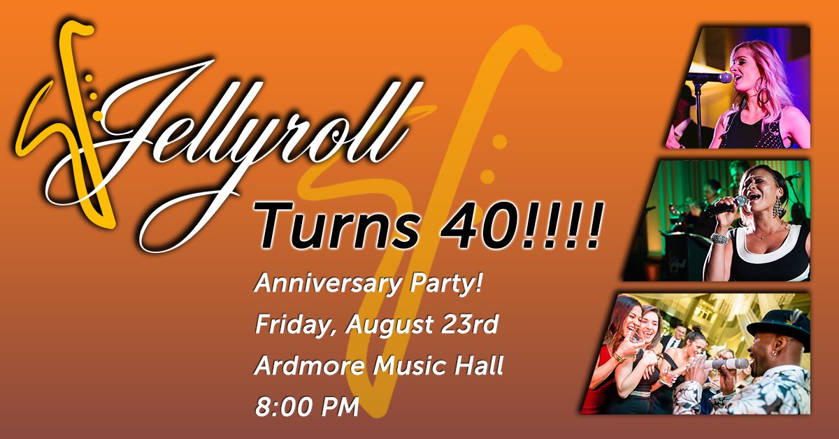 ArdmoreMusicPA's tweet photo. 🎶🍰 TONIGHT! 🍰🎶
It's #FunkyFriday & we're celebrating with #Jellyroll @BVTLive ~ Philly's premier party dance band ~ for their 40th anniversary playing all of our favorite hit songs. Tickets available online & at the door! >> https://t.co/VASmqd1biZ #jellyroll #bvtlive https://t.co/DMJvj0TswQ