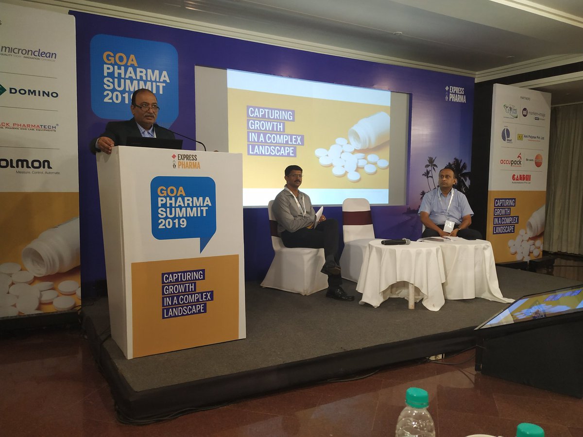 LNair23's tweet photo. Mahesh Gurnasinghani, Sr GM, Pharma Technology Transfer, Watson Pharma urges the pharma industry to be innovative to be competitive in the market, in a panel discussion at #GoaPharma Summit 2019 https://t.co/2KsyRkaq2s