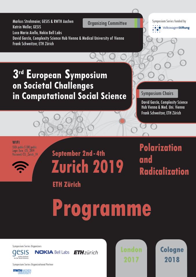 The #eurocss program is ready. Click here to see the interesting program: bit.ly/2ZdRDZ0 We are very much looking forward to it! #ComputationalSocialScience