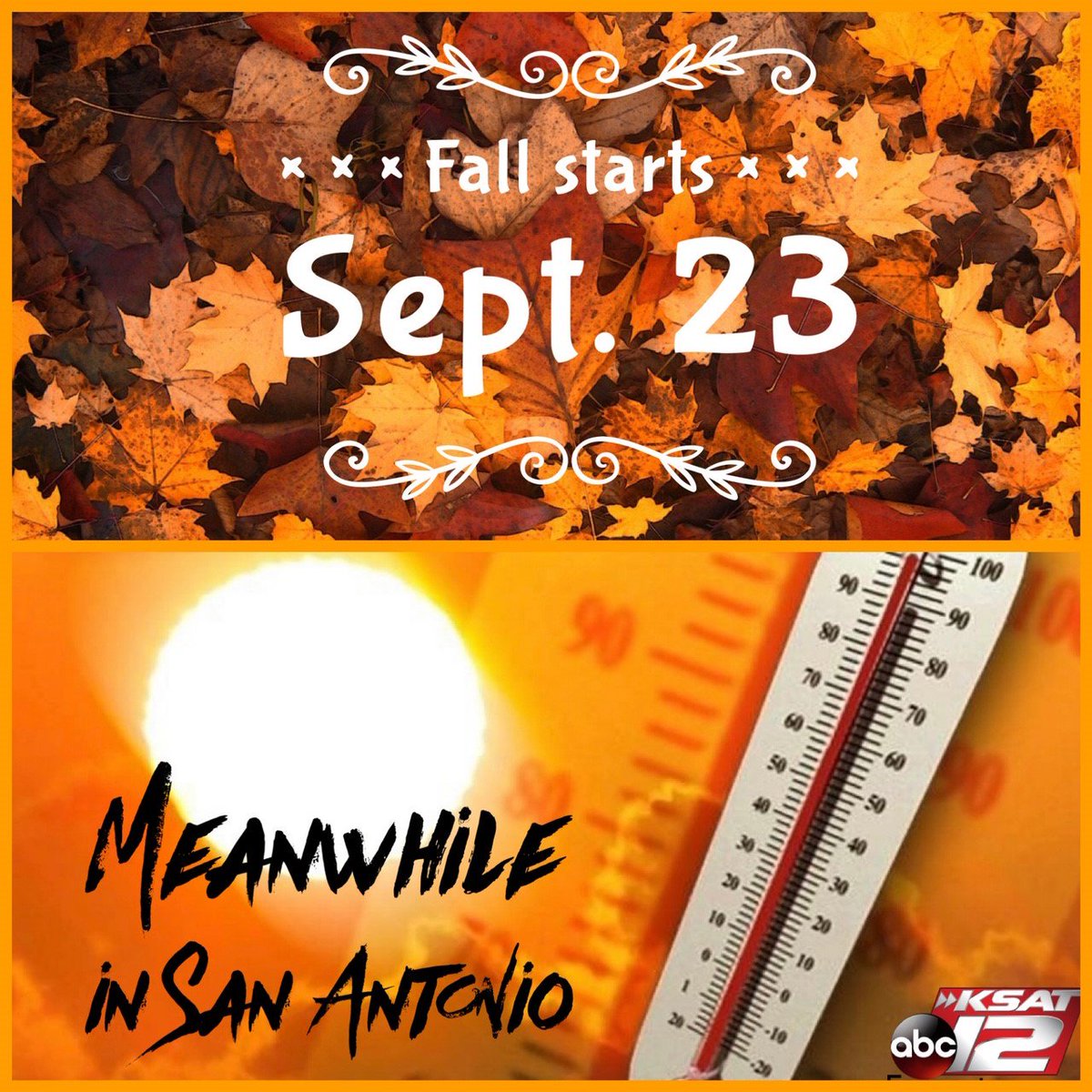 ksatnews's tweet image. One month until "Fall" 🍂🍁