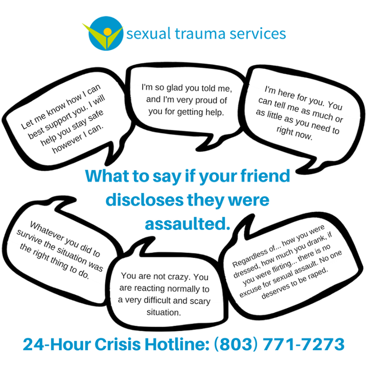 pathways_sc_'s tweet photo. "I believe you. It's not your fault. You are not alone." - The best way to support a loved one after they have been assaulted. #SCSTSM https://t.co/Opu2wtzE22