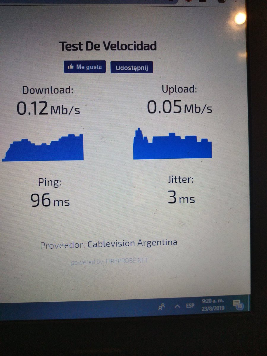 HemersonBarrios's tweet photo. @CableFibertel esto es lo que tenemos de los 50 megas que nos facturan! Esto cuando tenemos...y el miércoles llamo y por fin logré hablar con un ser vivo..acordamos después de todos los chequeos que hizo el muchacho (apágalo, prenderlo, desconectalo, etc) que va a ir un técnico. https://t.co/jyk7UcF95T