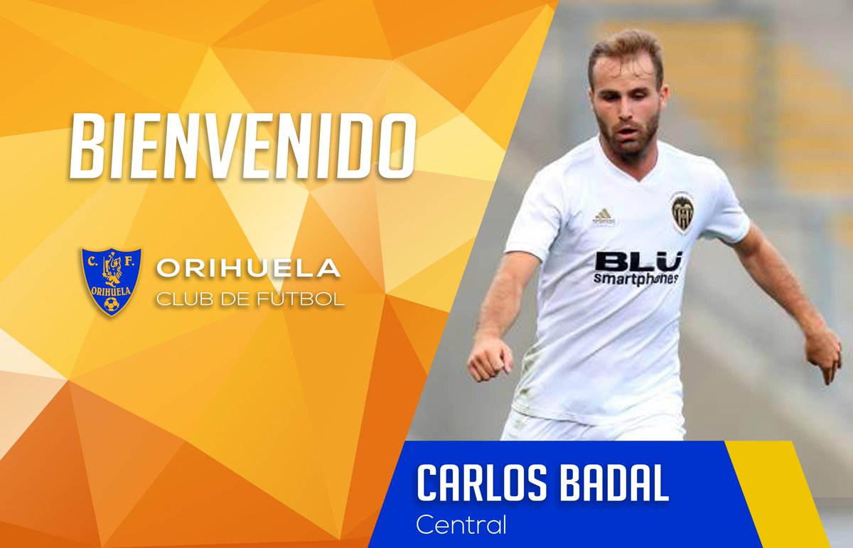 Orihuela C.F. (@orihuela_cf) on Twitter photo ¡Bienvenido <a href="/carlosbadal99/">Carlos Badal Andani</a>! 🙌🏼
⚽️ Central - 20 años
↪️Llega de la cantera del <a href="/valenciacf/">Valencia CF</a>
Conoce más sobre el nuevo #fichaje aquí:
orihuelaclubdefutbol.com/carlos-badal-t…
#BadalEsOCF
#VamosEscorpiones ¡Bienvenido <a href="/carlosbadal99/">Carlos Badal Andani</a>! 🙌🏼
⚽️ Central - 20 años
↪️Llega de la cantera del <a href="/valenciacf/">Valencia CF</a>
Conoce más sobre el nuevo #fichaje aquí:
orihuelaclubdefutbol.com/carlos-badal-t…
#BadalEsOCF
#VamosEscorpiones