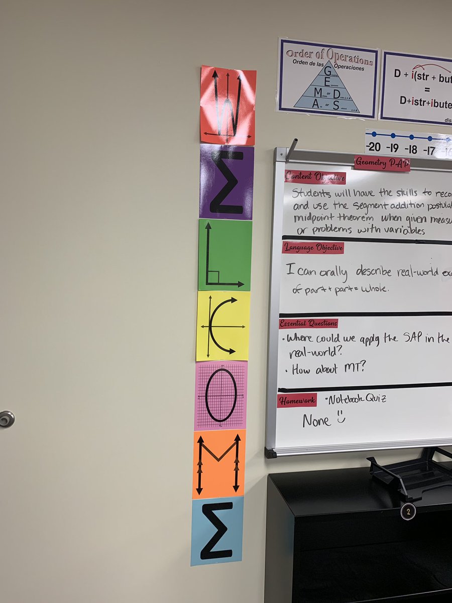 OIS_Mrs_Rush's tweet photo. My math heart loves this welcome sign! #math4ever #AchievingExcellenceTogether @mswilliams_cpjh @TISDCPJHS https://t.co/jnW5Nqb3Im