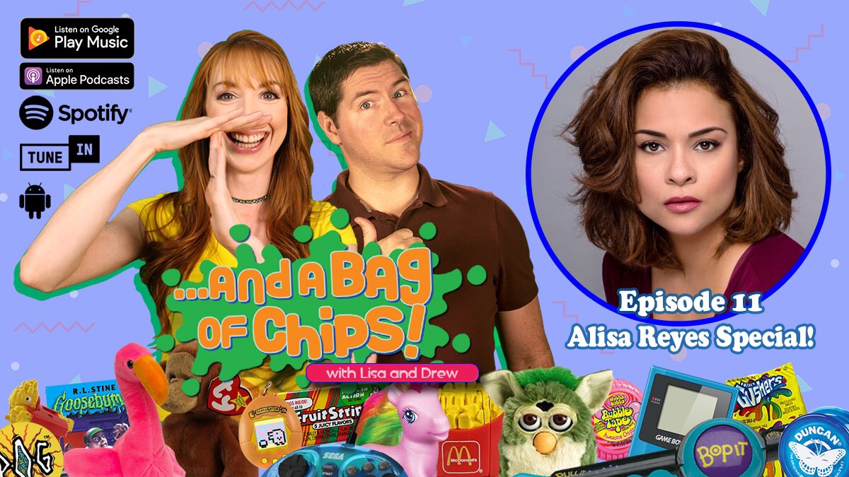 BagofChipsPod's tweet photo. It’s here! Ep 11 our in-depth interview with @AlisaReyes! We talk #AllThat, #TheProudFamily, her upcoming documentary @TheOrangeYears, plus she reveals the name of her new track,  &amp; so much more!
Apple - https://t.co/RRgH3CEZcH
Spotify - https://t.co/cNKM7AAB48
and everywhere! https://t.co/G2jJkx0qGZ