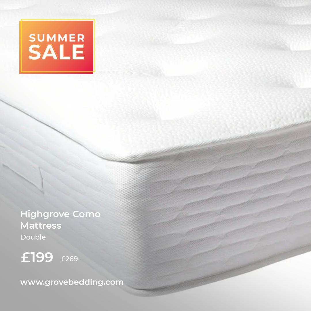GroveBedding's tweet photo. Get the perfect night's sleep with a new mattress from our Biggest Ever Summer Sale! Hurry sale ends 31st August! 🎉#noexcuse #sleepbetterfeelbetter

Highgrove Como Double Mattress NOW £199! 👉 https://t.co/xyqw6s7upi https://t.co/qxhhZJ7Dht