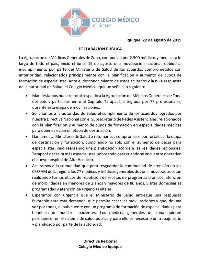 colmediquique's tweet photo. Colegio Médico #Iquique apoya a @MgzChile en movilizaciones por aumento de becas de especialización @colmedchile #MgzMovilizados #MinsalNoCumple https://t.co/wXjdDEcGVm https://t.co/0ci8mZ9Z4c