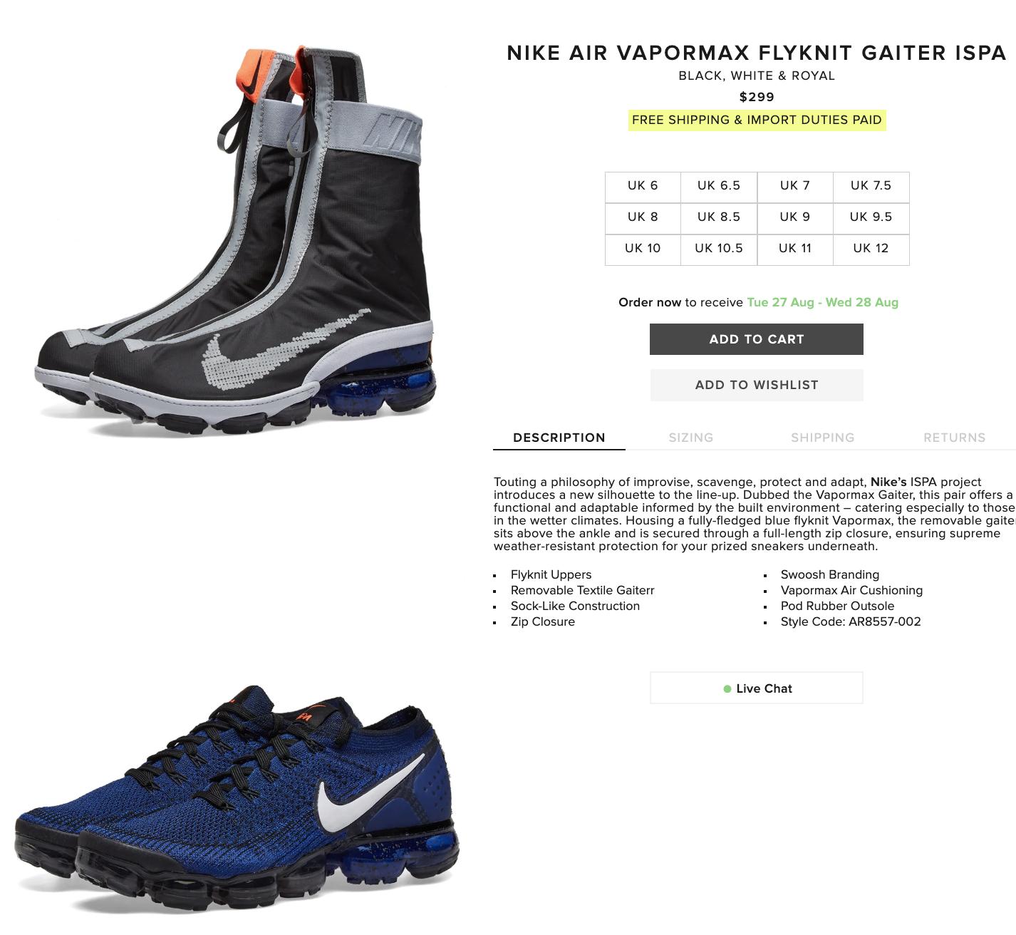 Air vapormax fk gator ispa top