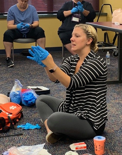 bg_parks's tweet photo. With the help of our Risk Manager, Dani Hoefle, our preschool teachers got CPR and first aid training for the start of the school year. #preschool #SafetyFirst #cprtraining #firstaid #bgparks https://t.co/X2AmASilRL