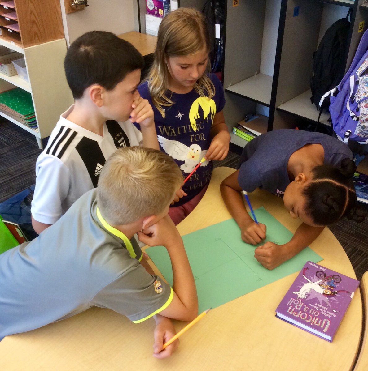 With <a href="/joboaler/">Jo Boaler</a> ‘s “Week of Inspirational Math”, our 4th graders are learning to be engaged, collaborative, confident, flexible, and curious mathematicians! Everyone can be a great mathematician! <a href="/CedarHillsElem/">Cedar Hills Elementary</a> <a href="/bvschools/">Blue Valley Schools</a> #mathmindset #growthmindset