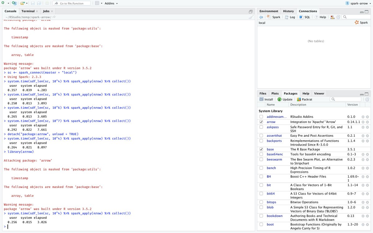javierluraschi's tweet image. 🎞️ In today&apos;s #multiverse post 📽️: Accelerate computation in Spark and #rstats using @ApacheArrow (spoiler alert: Now available in CRAN!). If you ever wished #sparklyr&apos;s spark_apply() was a bit faster 🐌, this video is for you! 🚀 youtube.com/watch?v=wEo9a6… #DataScience #ApacheSpark
