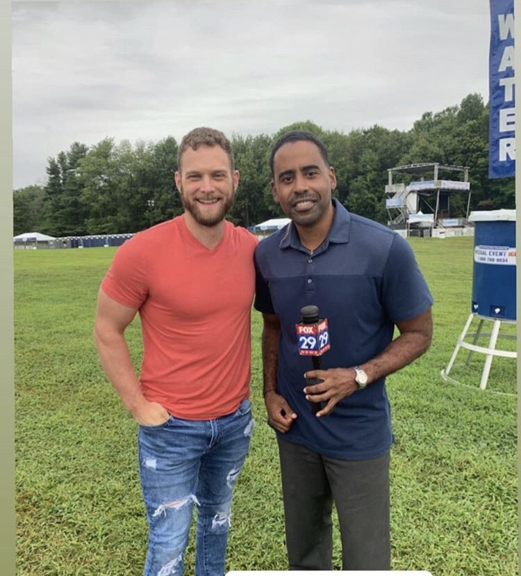 BillAFox29's tweet photo. With #CountryMusic #RisingStar #garrettshultz at #citadelcountryspiritusa festival. He broke out in song on @fox29philly #fox29goodday....great voice, I’ll post it later. #wegothere #useyourvoice #tvreporter #medialife #wishIcouldsing https://t.co/WUHxG51e1U