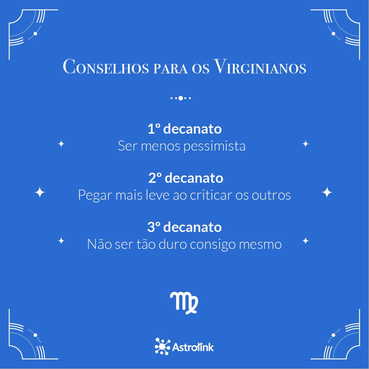 astrolinkbr's tweet photo. Gente, vamo se organizar? O Sol está entrando em Virgem!
#signos #áries #touro #gêmeos #câncer #leão #virgem #libra #escorpião #sagitário #capricórnio #aquário #peixes #astrologia #solemvirgem https://t.co/0B14VlmuRc