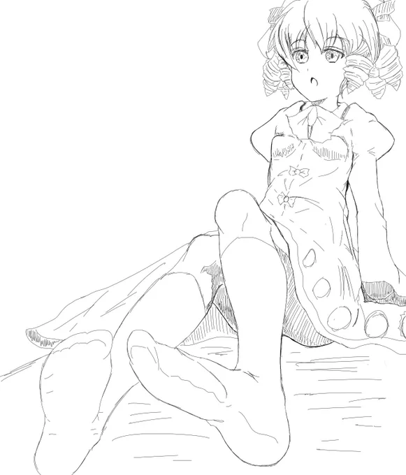 前に描いた東方イラストです。なんの脈絡もありません。#ルナチャイルド #永江衣玖 #東方 