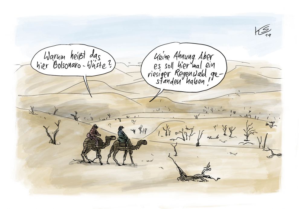 Lowe Wasserburg Die Kunftige Bolsonaro Wuste Lauft Unter Nicht Lustig Karikatur Stuttmann Regenwald Waldbrande Amazonas Klima T Co Yrkftfwrqk