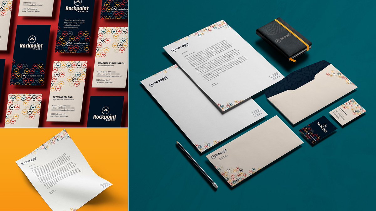 hellothisisjeff's tweet photo. Had a lot of fun working on this @rockpointmn brand collateral! #businesssetdesign #churchbranding #brandidentity https://t.co/SteQ8luVP7