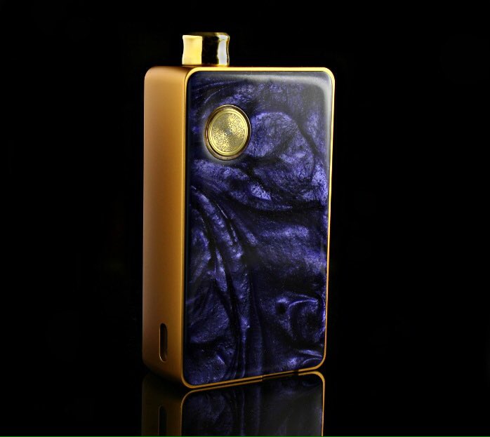 Crushed velvet 
The DotAIO in gold with doors from Custom Mods only on Facebook