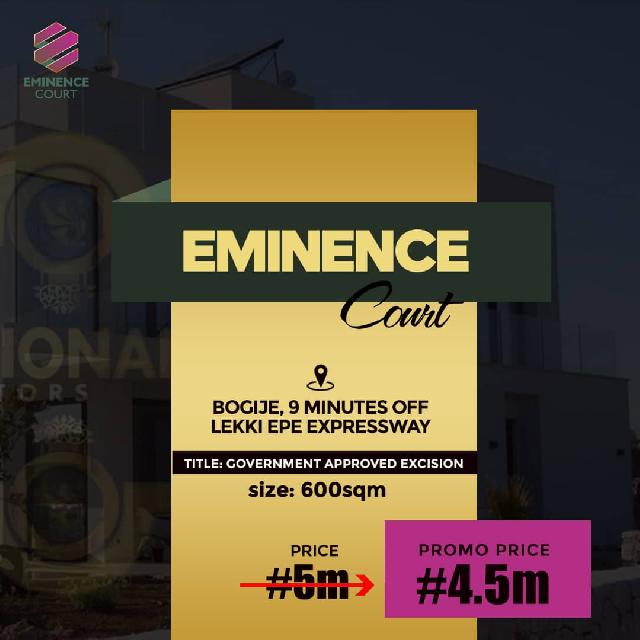 RealtorBot's tweet photo. ** EMINENCE COURTS **

Type: Land For Sale
Address: 📌 1 Bogije, Shapati, Ibeju Lekki, Lagos
Price: ₦5,899,800 outright purchase
Land Title: Certificate of Occupancy (C of O)
Land Area: 600 sqm
Agent: @ms_blue_diamond
Link: https://t.co/hRNOcSKZoq . https://t.co/5E5AQy76KO