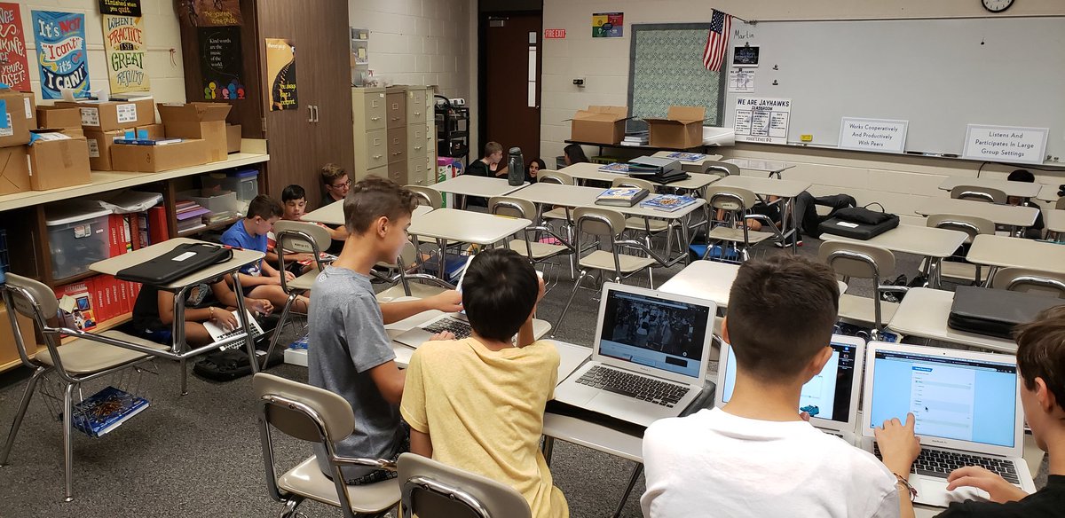 askmrsschu's tweet photo. @MrsD_Martin and my #cotaught math class is trying to #breakout to get to math class on time @breakoutEDU Who will make it??? @CCSD93 @JSPrincipalD93 @weteachjayhawks #wearejayhawks https://t.co/2vWpQb0LZA