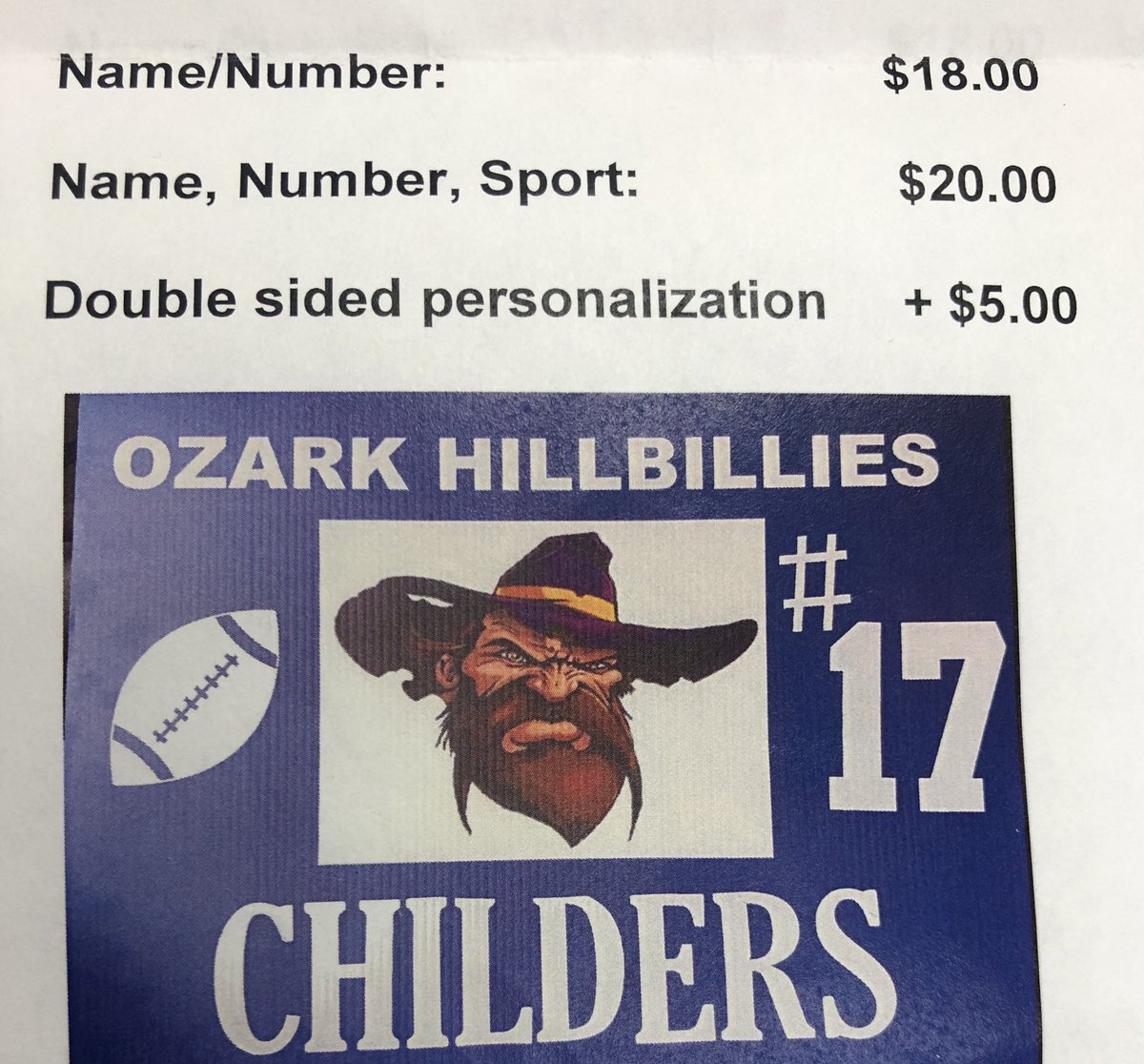 OAYO is selling these awesome looking Hillbilly signs. Any sport. Please call or text me for more info or ordering!! GO HILLBILLIES