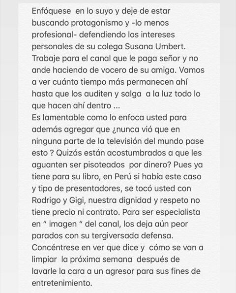 la_lariscoam's tweet photo. Que fuerte la respuesta de Rodrigo Gonzalez  a Latina el conductor se les fue con todo y los acuso de lavarle la cara a un agresor (Porcella) para fines de " entretenimiento ", entre otras cosas , esto está que quema🔥🔥🔥 https://t.co/B1nTLxf4Gd