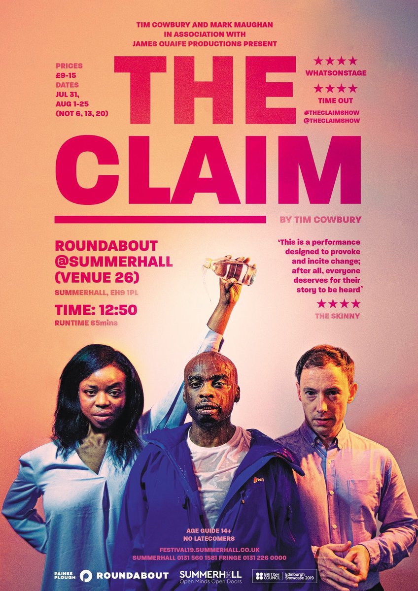 First show for me today was @TheClaimShow ... highly recommend if you’re at #EdFringe this weekend. Plus an extra performance has been added tonight.