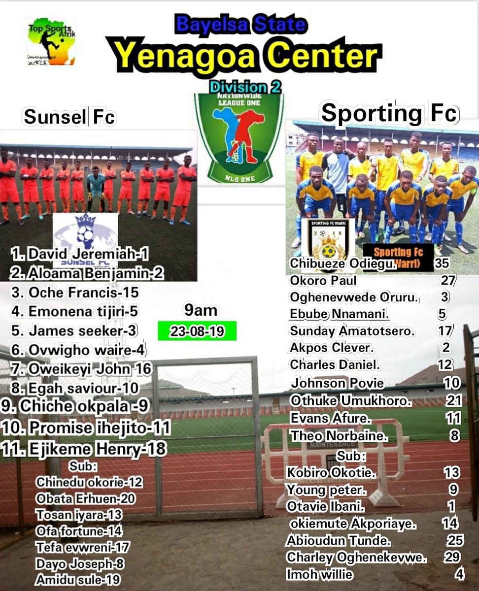 Full-time score: Sunsel 2-0 Sporting Fc
