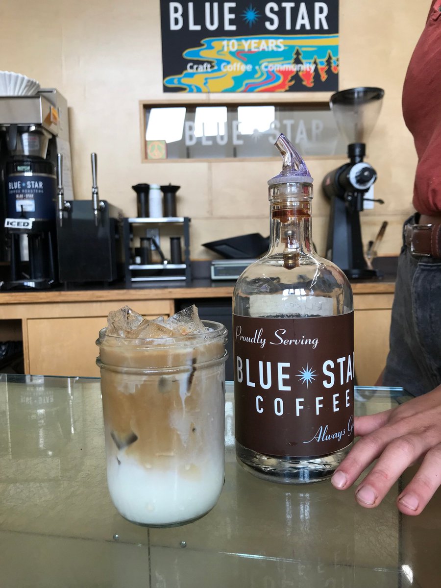 Good morning! 
Come by and try the new Elixir Cold Brew Latte: Blue Star cold brew, poured over iced organic milk. Smooth and creamy.
End your week strong.