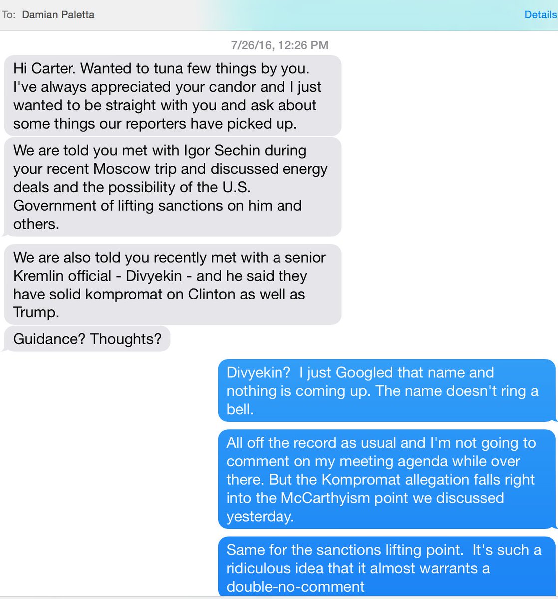 20\\Two days later, on July 26th, Carter Page has the following text exchange with a reporter from the Wall Street Journal reporter.