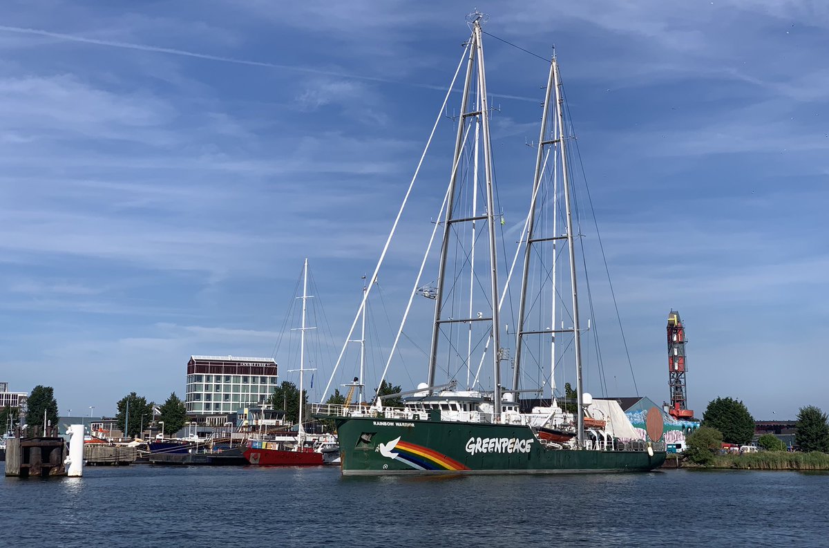 myrv's tweet photo. She’s back! De Rainbow Warrior III ligt bij Kaap de Groene Hoop @ndsmwerf . Zaterdag en zondag #openboot van 10:00 -16:00 @gp_warrior #Amsterdam https://t.co/Bnv7nK5crk