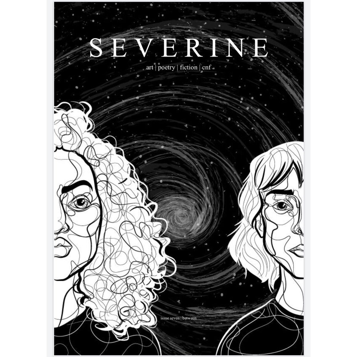 SeverineLit's tweet photo. ISSUE SEVEN IS ONLINE! 
You can read BETWEEN here: https://t.co/RDlev4ZUyk 
HUGE thanks to all of the contributors, and to everyone who submitted writing or art to this issue. 💕💕💕 https://t.co/Puk2rgHLIi